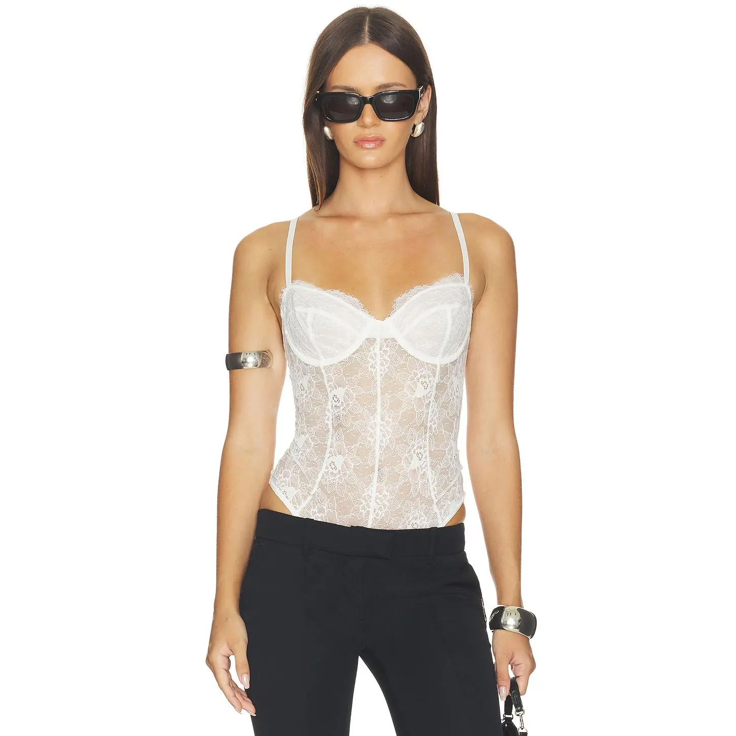 OW Collection Layce Bodysuit in White
