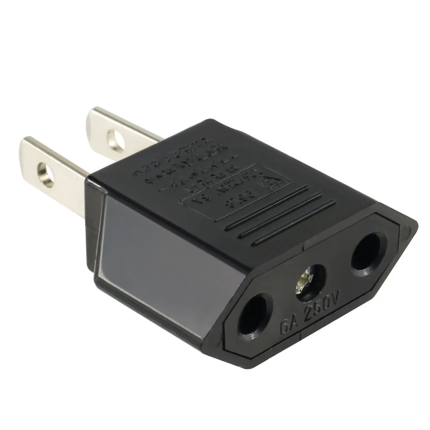 Simyoung Travel Charger European Plug Adapter EU to US Plug Power Converter Black Electronic Socket