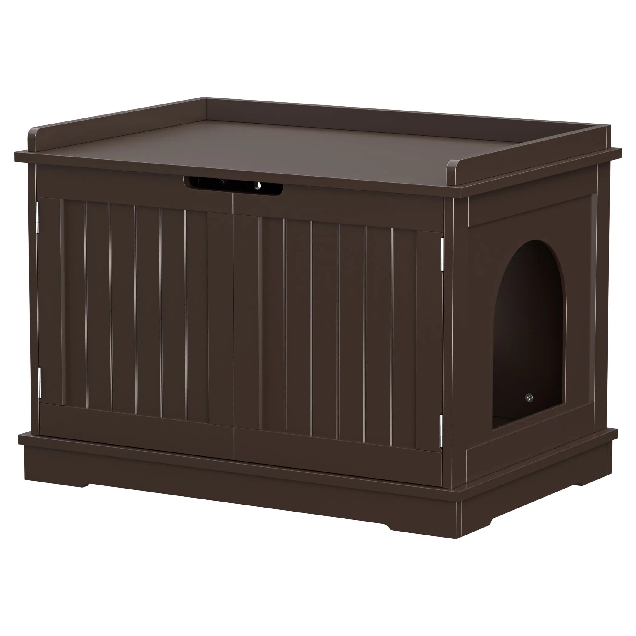 Enclosed Cat Litter Box Enclosure - Double-Door Hidden MDF Frame Storage Cabinet, Covered Cat Litter Box House, Covered Litter Box