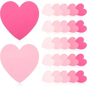 150 Pcs Heart Index Cards Pink 3x3 Colored Note Cards for School Learning Office Games