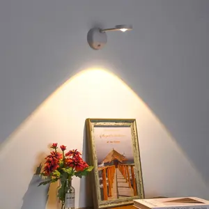 Wireless Picture Light Painting Light with Rotatable Tube Stepless Dimming Art Display Light for Picture Frame