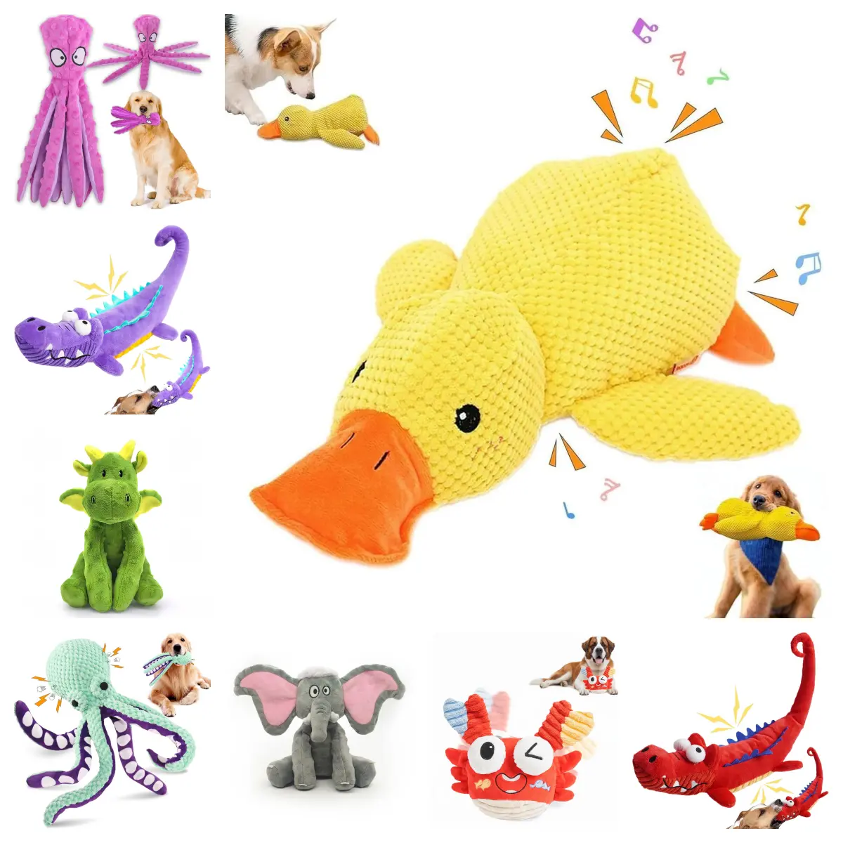 【Creator--sample】Mellow Dog Calming Duck, 2026 New Yellow Duck Dog Toy, The Mellow Ducks Calming Pillow, Dogs Ducks Toy with Quacking Sound for Indoor Dogs-MRWJ Chews
