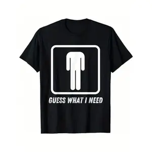 [100% Cotton] Men's Retro "Guess What I Need" Graphic Cotton Crew Neck T-Shirt - Short Sleeve Golf Gift T-Shirt For Men and Women
