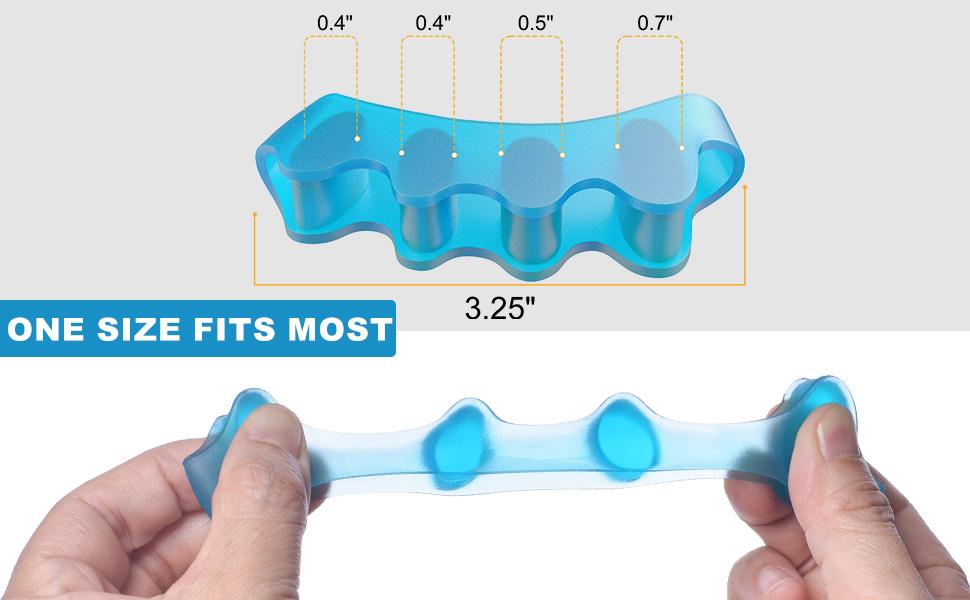 4 Pcs Toe Separator,Bunion Corrector for Women Men Toe Spacers to Correct Bunions Yoga Toes Straightener Stretcher Big Toes Correctors Gel Separators (Blue+Pink)