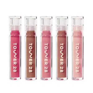 Tower 28 Beauty Milky Lip Set - Makeup, Blend, Nourishing, Sensitive, Glossy Cosmetic in Clear Bottle Matte Lipstick Lipgloss
