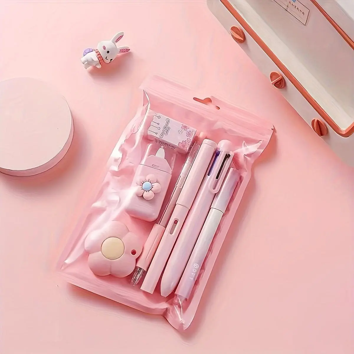 6/7piece stationery set: stylish pens and erasers, a must-have School Supplies for daily study and back to school