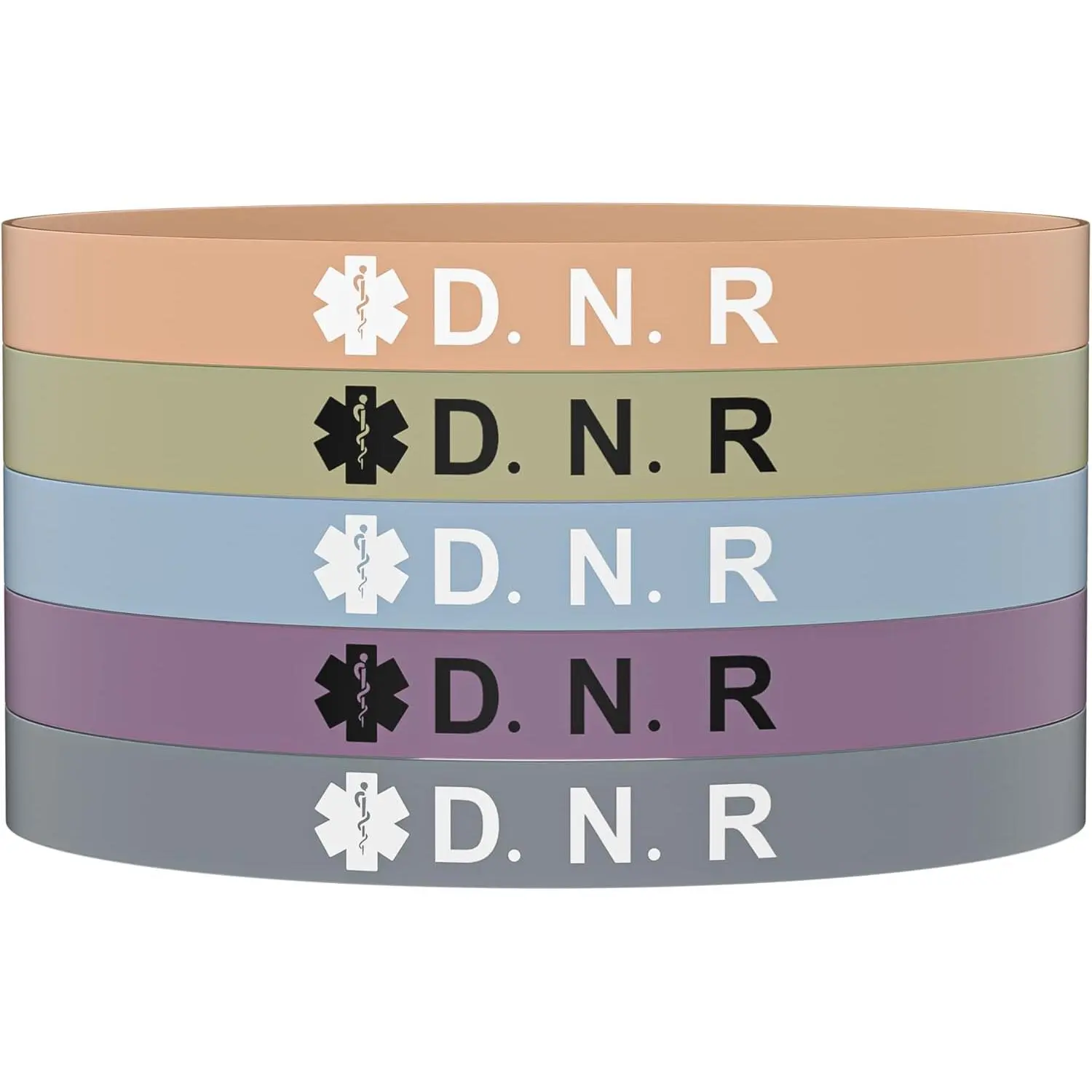 5PCS Medical Alert Bracelet for Women Men, Medical Alert ID Silicone Wristband Bracelets for Diabetic 1/2 D.N.R Pacemaker Epilepsy