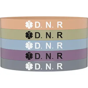 5PCS Medical Alert Bracelet for Women Men, Medical Alert ID Silicone Wristband Bracelets for Diabetic 1/2 D.N.R Pacemaker Epilepsy