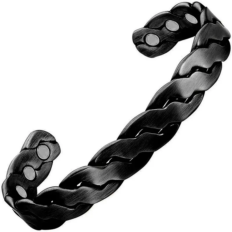 Black   Woven Magnet Bracelet