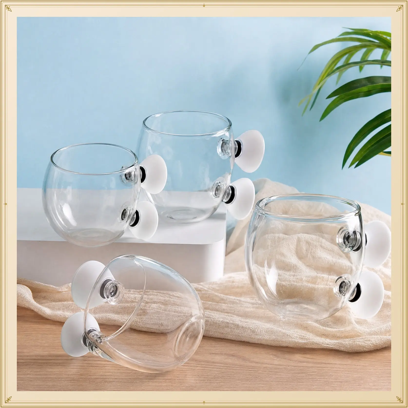 2-4Pcs Crystal Glass Aquarium Plant Pot,Aquarium Aquatic Planter,Red Shrimp Live Plants Fish Tank Glass Holder with Suction Cups for Aquarium Fish Tank Decorations,Home DIY tool,Hand tool,Tool kit set,Halloween Decor Gifts