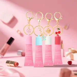 Keychain Cap for 0.5 Oz Lip Balm & Gloss, Portable Lip Balm Holder Keychain Attachment for Travel, Lip Gloss Cap Clip (Accessory Only)