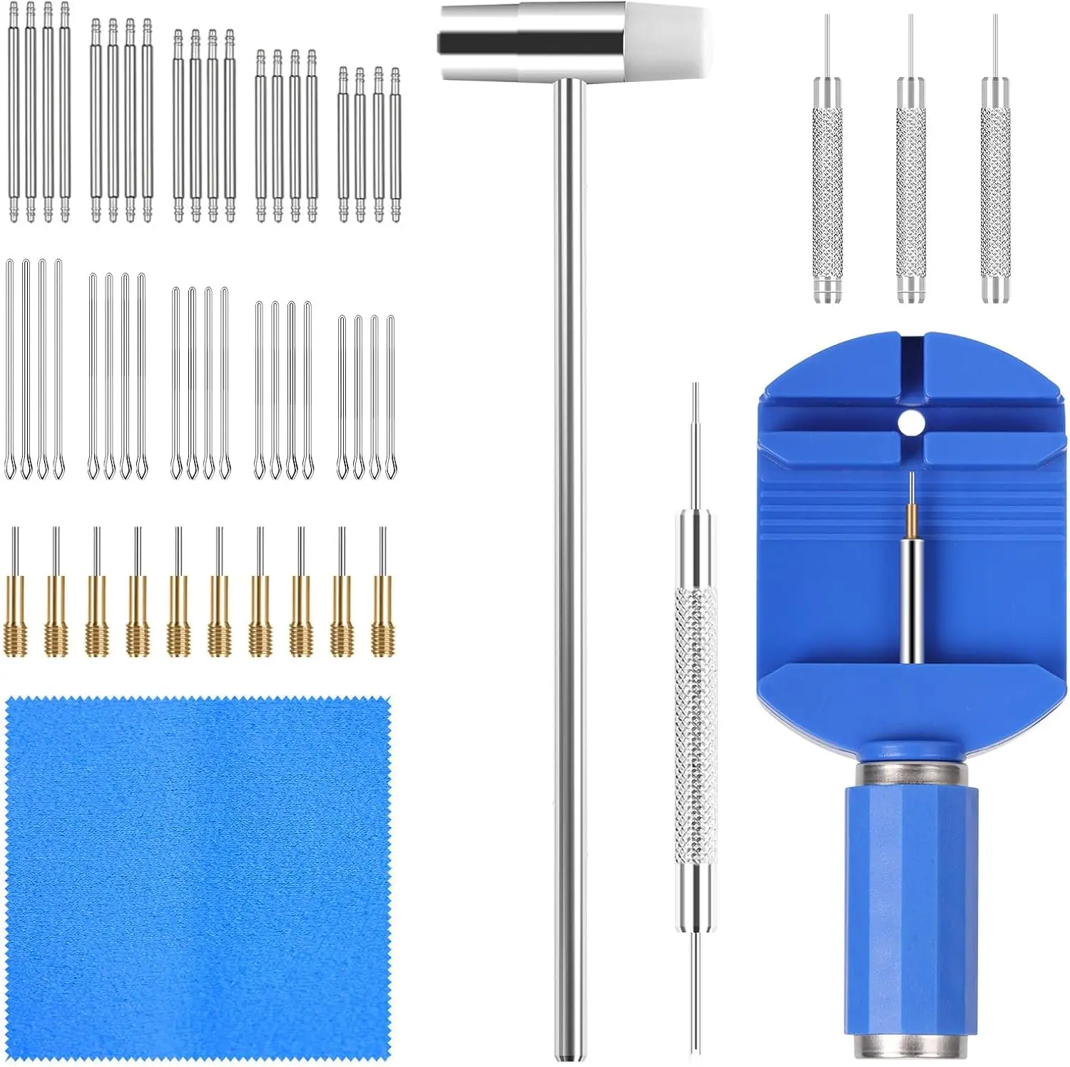 Watch Link Removal Kit, Watch Repair Kit Repair & Kits, Watch Band Adjustment Strap Pin Removal Tool Kit, Watch Chain Sizing Bracelet Adjuster Resizing Tool with Pins, Bar Tool,