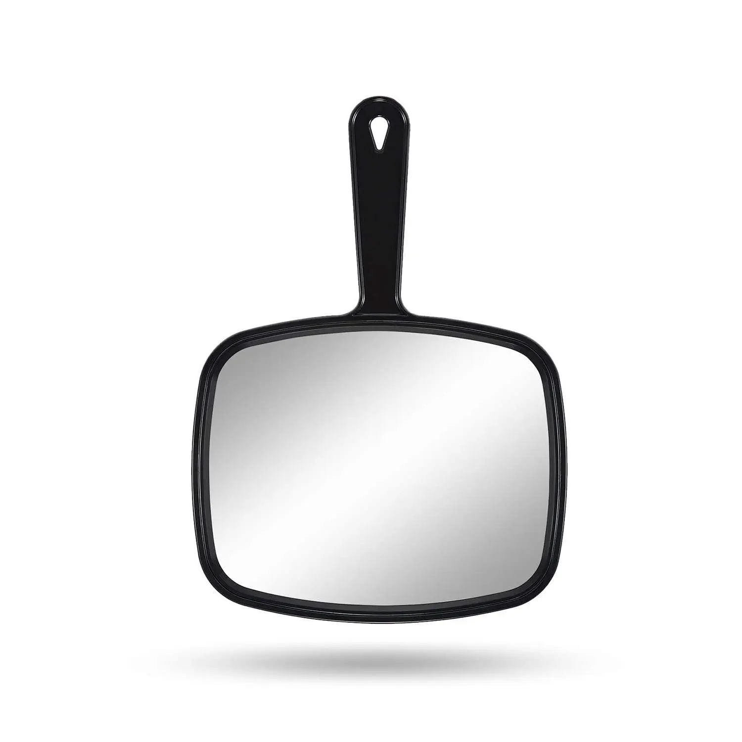 Hand Mirror Salon Barber Hairdressing Handheld Mirror with Handle(Square Black 7.4 x 10.3 inches)