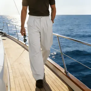 LazyRoad Premium Men's Old Money-Style Casual Pants: Straight-leg pants made from a lyocell and cotton blend with excellent drape（Beige）-XS26298