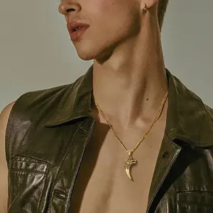 U7 Viking Wolf Tooth For Men Necklace Stainless Steel