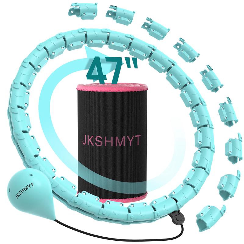 JKSHMYT Smart Weighted Fit Hoop Plus Size for Adults fitness, 2 in 1 exercise Hoop, 24 Links Detachable & Size Adjustable, with Waist Trainer for Women