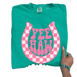 Yee Haw Pink Horseshoe Tee