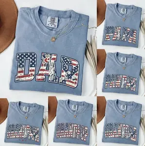 Custom Daddy Dad Papa America 250th Anniversary Comfort Colors Shirt, Dad Shirt, Patriotic Eagle Tee, Father's Day Gift Distressed 4th Of July Shirt, American Flag Shirt- SoftHype Apparel