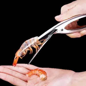 Stainless Steel V-Shaped Peeler Tool, Ergonomic Design, Easy Shell Removal, Durable Kitchen Gadget for Shrimp, Crab, Lobster, Professional & Home Use