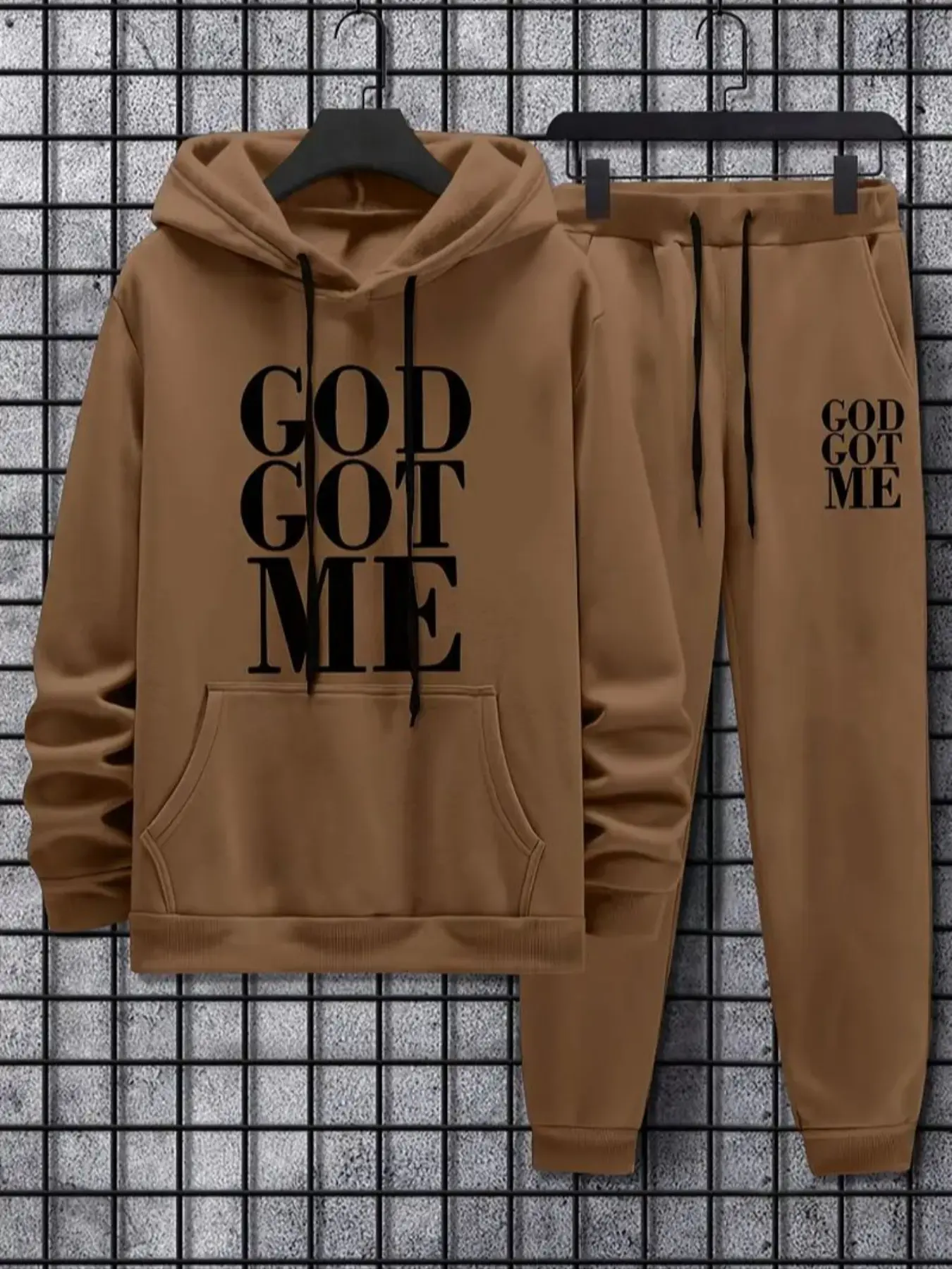 Fashion Print Hoodie Set, Unisex Casual Style, Long Sleeve Fitted Design, Moderate Fabric, Perfect for Fall & Winter Seasons