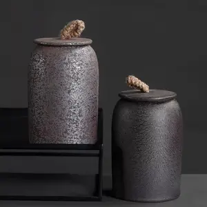 Wabi Sabi Handmade Ceramic Tea Caddy Storage Container
