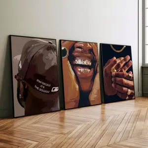 Print Black Man Art, Hypebeast Wall Art, Luxury Street  Men's Gift Idea, Modern Decor, Black Man Wall Art