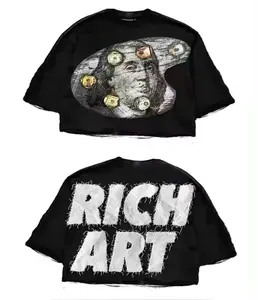 Y2K Graphic Tee "RICH ART" Personalize Printed Tshirt Casual Cotton Crewneck Classic
