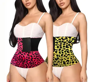 Waist Trainer Body Shaper Snatch Me Up Bandage Wrap Women Stretch Bands Lumbar Support Invisible Adjustable Wrap Belt Shapewear with Leopard Print Design