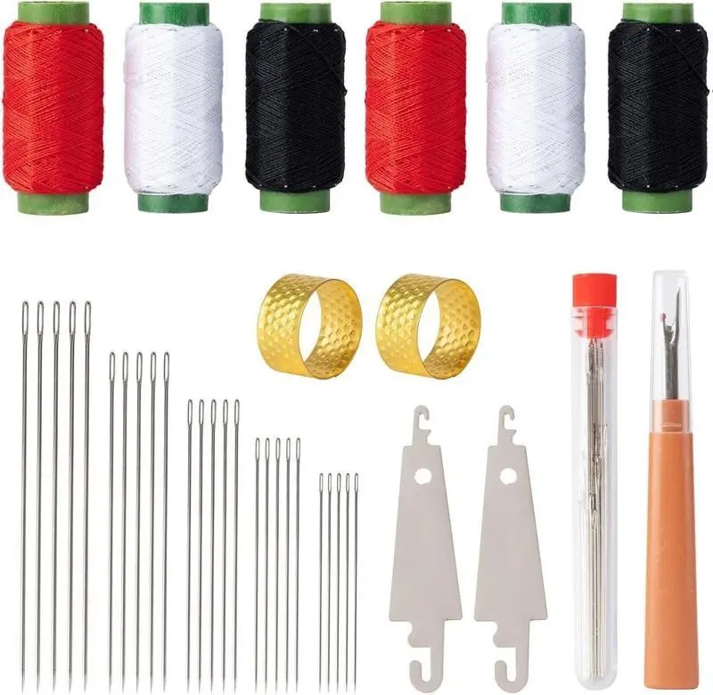 Stocking Stuffers for Women �C 37 PCS Big Eye Steel Sewing Needles Kit, Stainless Steel Hand Sewing Needles, Easy Threading, Christmas Gifts for Women, Mom, Grandma & Teen Girls