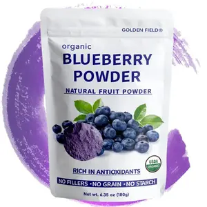 Golden Field Organic Blueberry Powder 6.35oz Natural Fruit Powder for Smoothies & Baking Rich in Antioxidants No Fillers No Grain No Starch