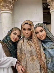 Women's Paisley Instant Hijab, Boho Style Long Scarf for Women, Fashionable Modesty Soft Comfortable Hijab for Muslim Daily Wear, Turban Hijab,Jacquard Head Scarf, Pashmina Hijab