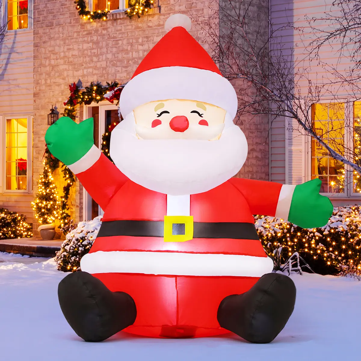 Christmas Inflatable Decoration with Built-in LEDs for Outdoor Yard Garden Lawn Decor