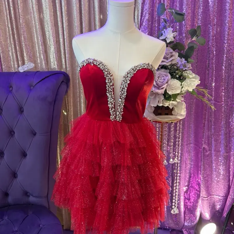 Red Jovani Homecoming Dress for Teen Girls, Formal Sleeveless Floor-Length Evening Gown