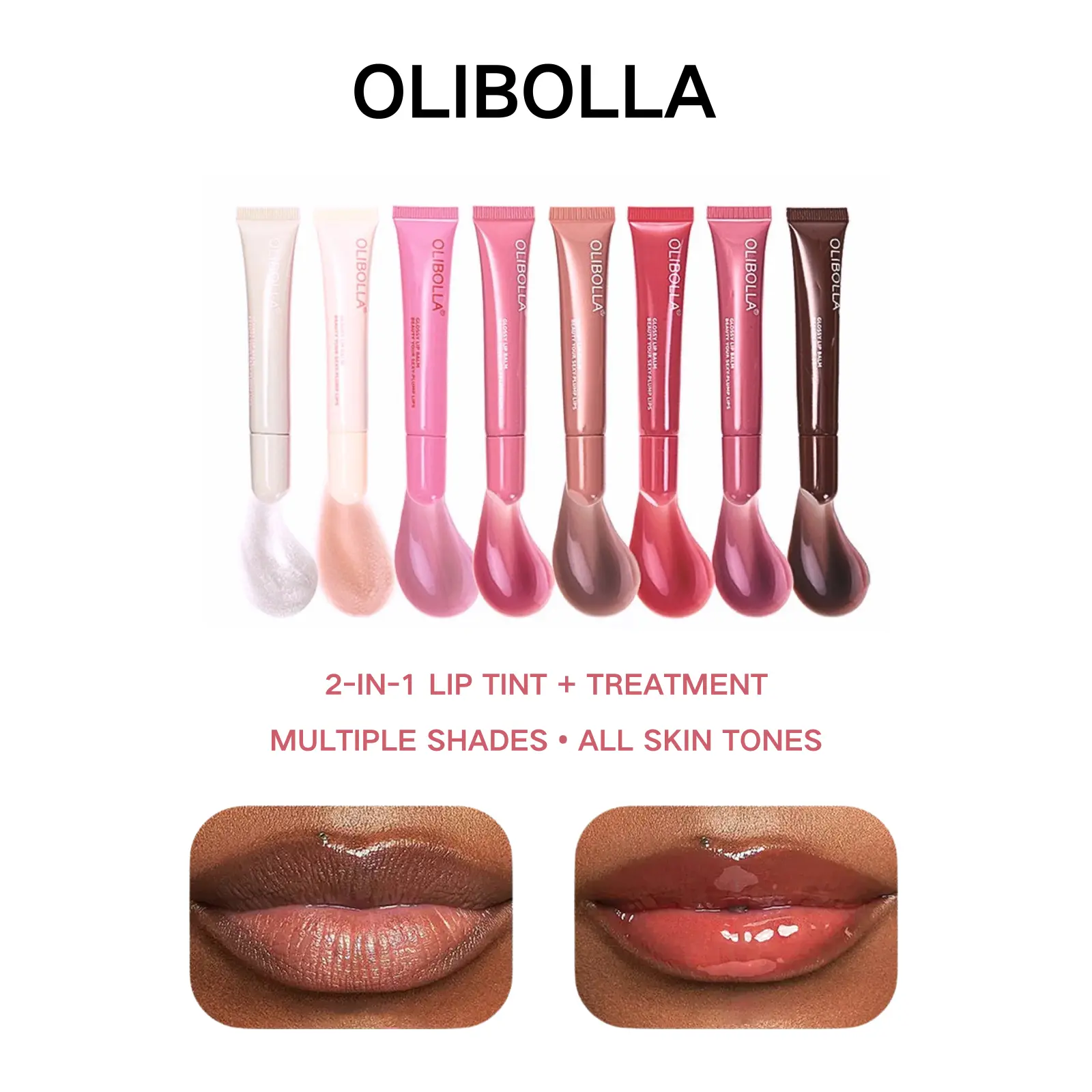 [OLIBOLLA Official] Peptide Lip Treatment: High-Shine Plumping Lip Glow Oil for Glazed Glass Lips, Hydrating & Nourishing Lip Gloss, Non-Sticky Finish 3-in-1 Glaze Holographic Shimmer Lipgloss, summer, makeup, gift