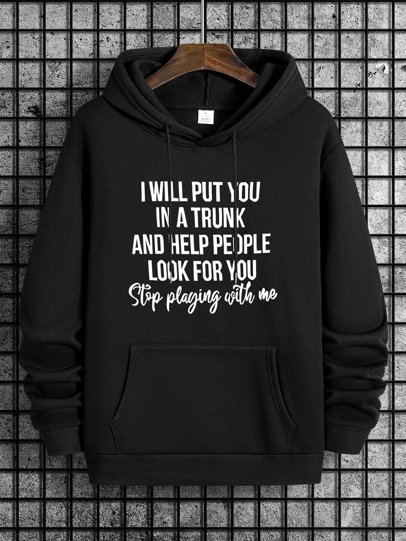 Men's Letter Print Drop Shoulder Essentials Hoodie, 2000s Clothes, Regular Fit Drawstring Pocket Hooded Sweatshirt, Men Street Wear Vintage Clothing f