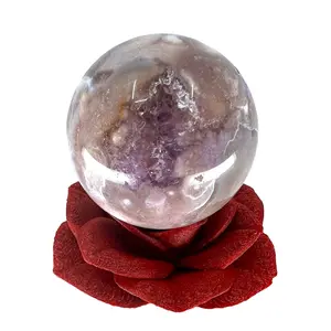 Rose Flower Crystal Sphere Stand -  3D Printed Home Decor