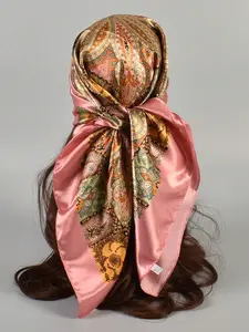 Bohemela Boho Style 1pc Women's Multicolor Paisley And Paisley Pattern Woven Scarf Shawl, Stylish Headwrap For Travel, Party And Evening Events