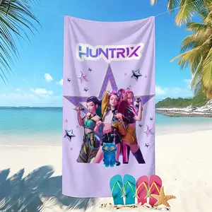 K-Pop Glitter Bath Towel, Soft Microfiber Fabric, Quick-Dry and Absorbent, Perfect for Beach Pool Bathroom, Ideal Gift