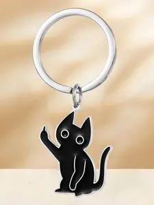 1pc Cat Pendant Keychain, Cute Cat Charm Design, Perfect Gift for Cat Lovers, Durable Material Key Ring Accessory, Keychain Kawaii