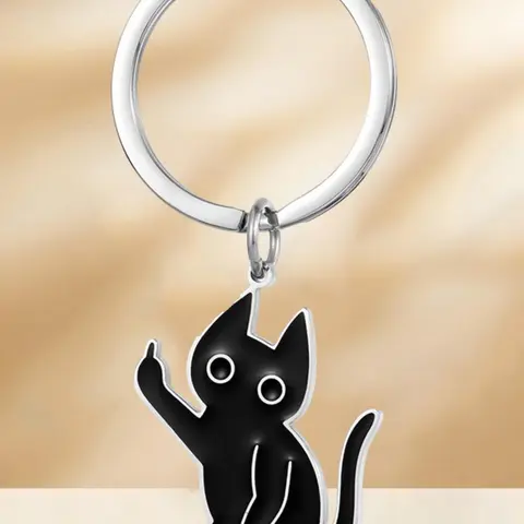 1pc Cat Pendant Keychain, Cute Cat Charm Design, Perfect Gift for Cat Lovers, Durable Material Key Ring Accessory, Keychain Kawaii, Key Chain For Car Keys, Keychain For Purse
