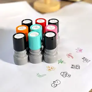 Animal Pattern Stamp, 1 Count Cute Round Self-inking Stamp, DIY Craft Decorative Stamp for Scrapbook & Journal & Gift Wrapping
