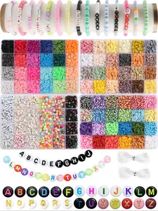 3500pcs Soft Clay Bead Set for Bracelets & Necklaces, Polymer Clay Jewelry Making Kit, Beginner Friendly, Perfect Birthday Party Gift