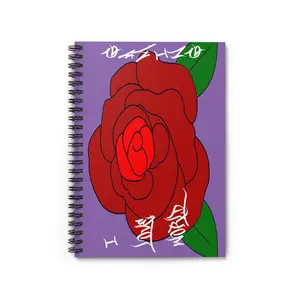 ROSE Spiral Notebook - Love World Sharing, Holiday Gift, Journal for Students, Festive Planner, Christmas Writing, Gift for Writers