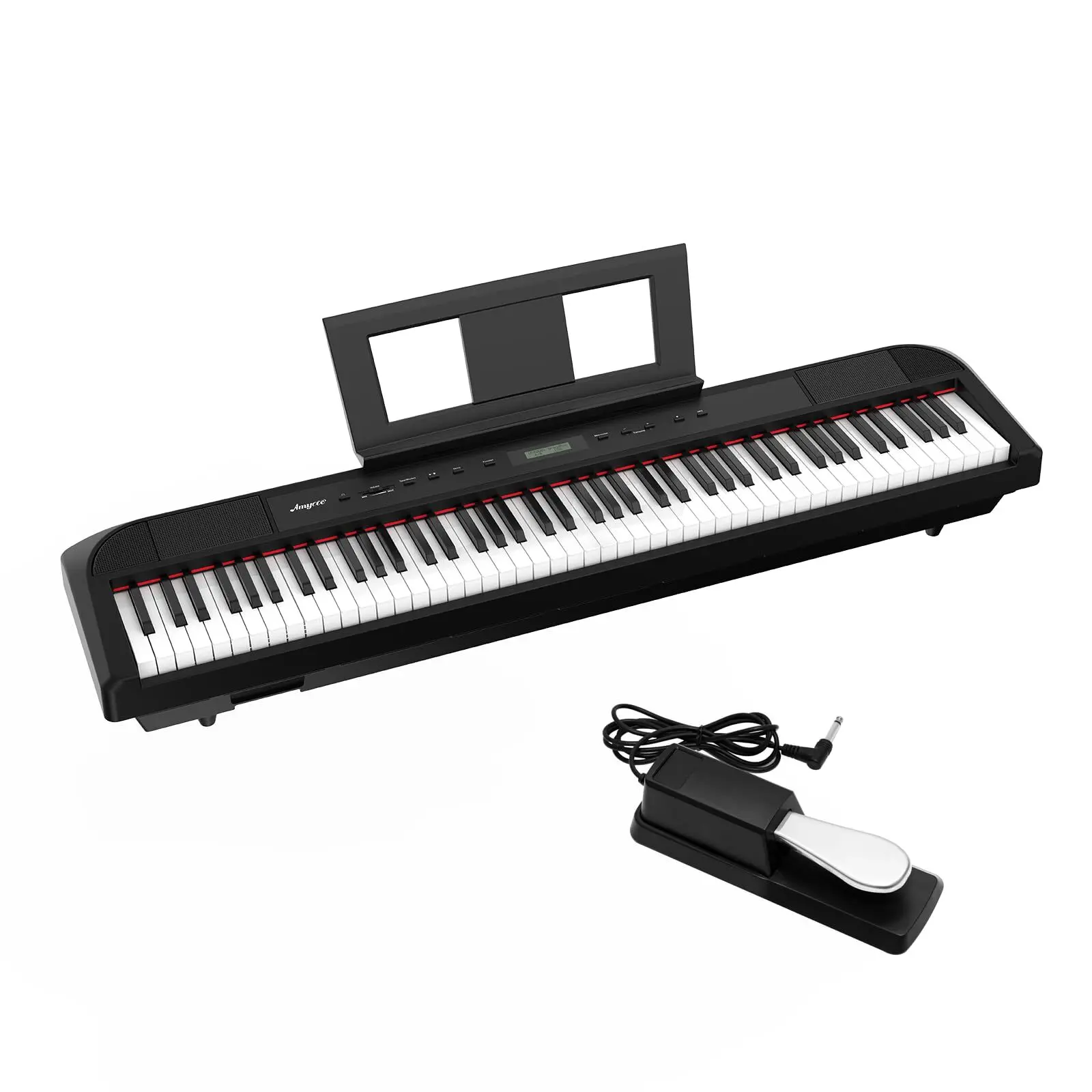 88-Key Weighted Full-Size Portable Digital Piano Keyboard - Electronic Piano with Built-In Speakers, Metal Pedal, Power Supply for Beginners