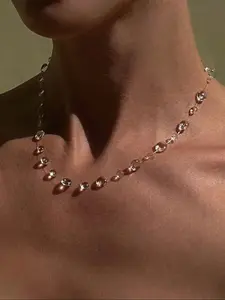 Dew Drop Necklace, Invisible Thread Floating Water Drops, Ethereal Bridal Jewelry Gift, Street Style, All Seasons, Zinc Alloy Chain