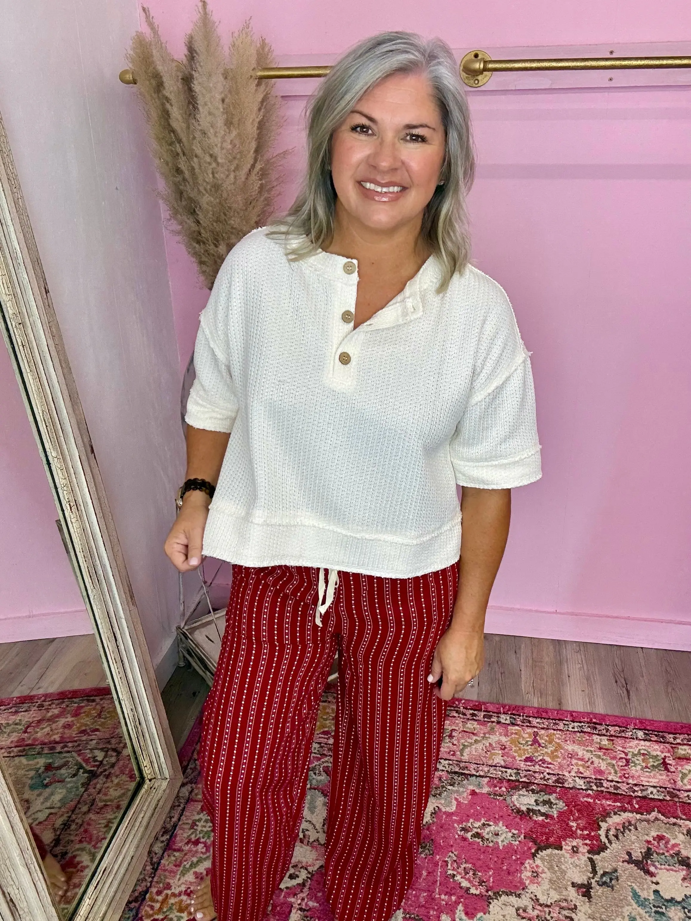 Cherry Pull on Pants
