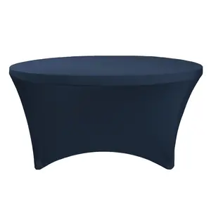 Stretch Spandex 5 ft Round Table Cover Navy Blue