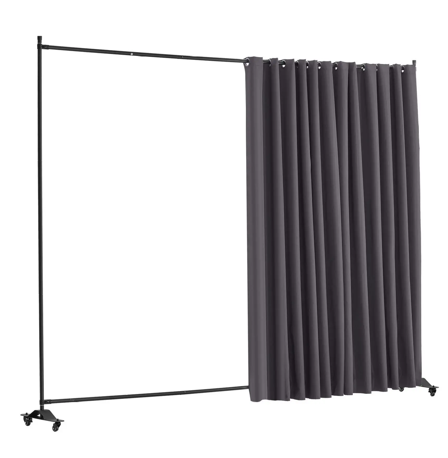 Room Divider with Wheels - Portable Privacy Screen Panel for Office, Bedroom, Living Room - Freestanding Folding Partition - Gray, 121.5"x96.7" Default