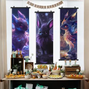 Cute Animal Pattern Wall Tapestry, 3 Counts/set Modern Hanging Banner, Wall Art Decor for Home Living Room Bedroom Office