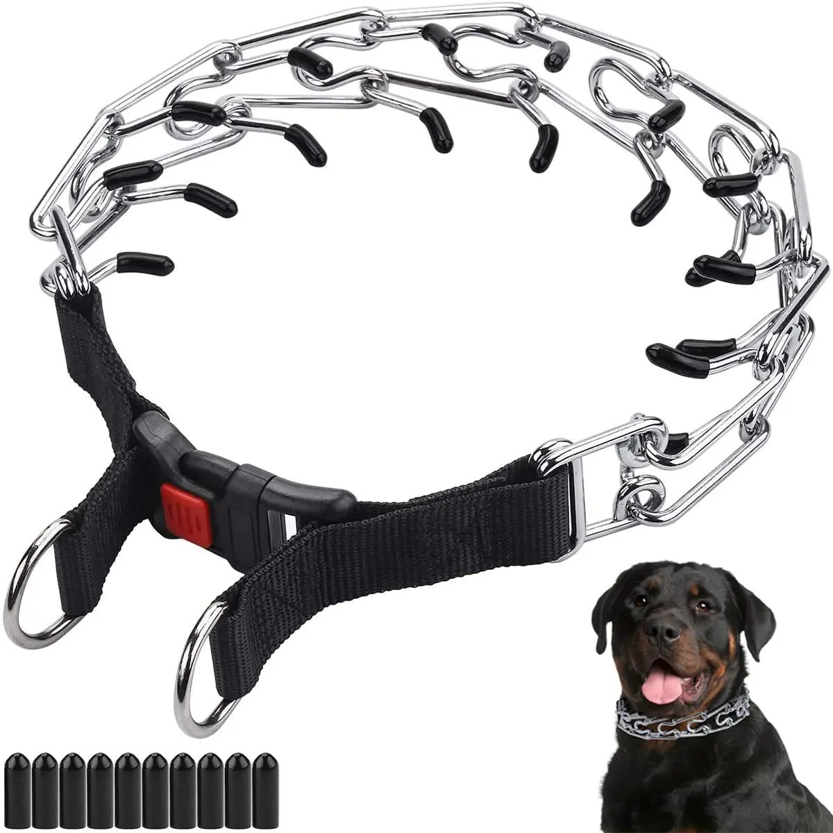 Adjustable Dog Prong Training Collar — Quick Release